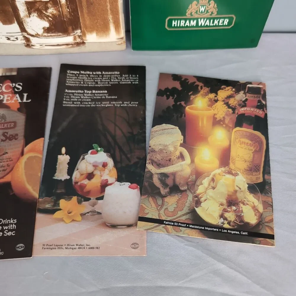 Lot of 7 Liquor Recipe Booklets Joy of Cordials Amaretto Seagram Kahlua Food
